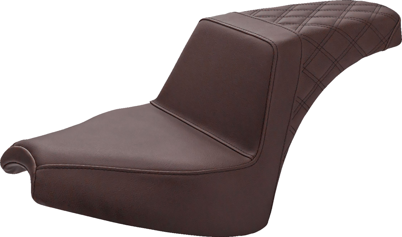Saddlemen Step-Up Seat - Front Smooth/Rear Lattice Stitch - Brown - Chief