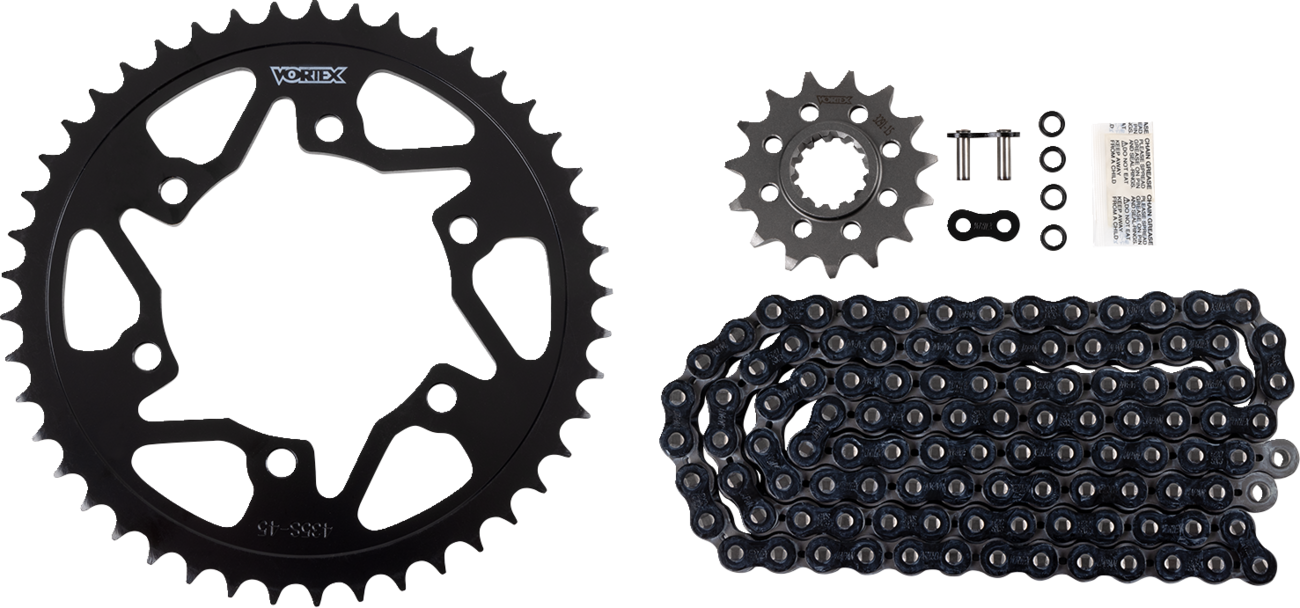 Vortex Chain And Sprocket Kit - HFRS - Black - Yamaha FZ/MT-07/XSR700