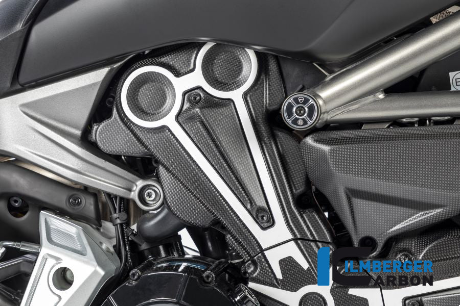 Ilmberger Carbon Cam Belt Covers With Chrome Decal Ducati XDiavel 2016 - Matte