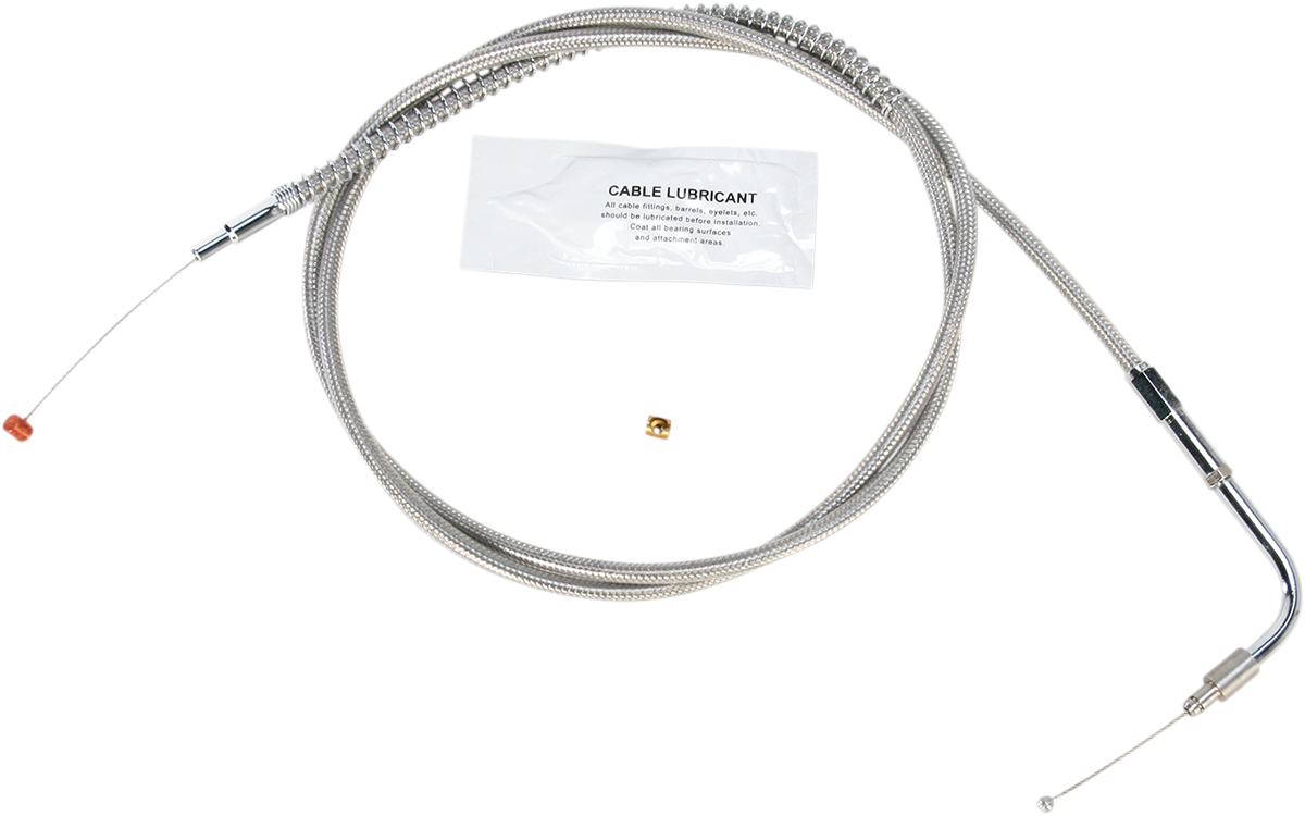 Barnett Stainless Steel Idle Cable - +12" - '96-'01 Touring