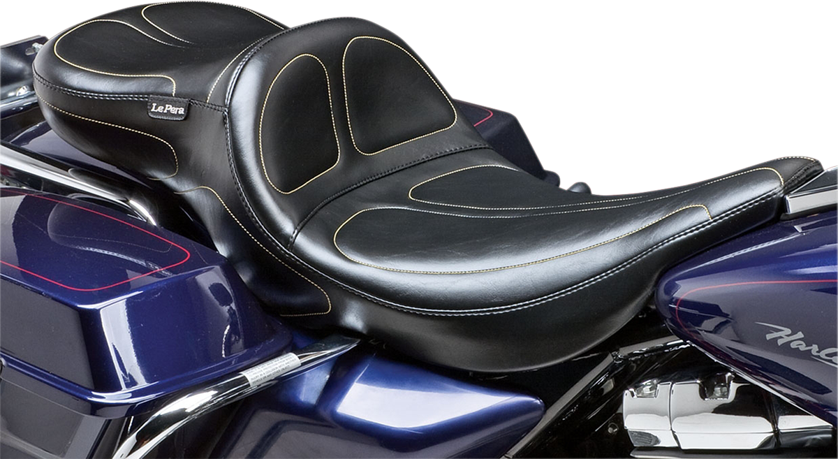 Le Pera Maverick Daddy Long Legs Seat - Black - Stitched - FLT/FLHT '97-'01