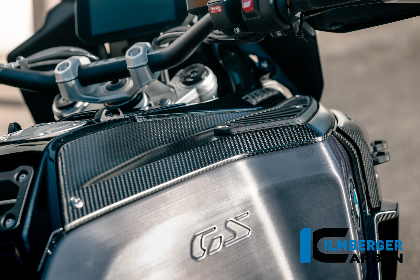 Ilmberger Carbon Upper Tank Cover Right BMW R 1300 GS AdvenTURe - Matte / Twill