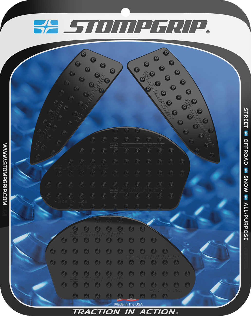 StompGrip Tank Grips - Volcano - Black - Yamaha - MT '20-'25
