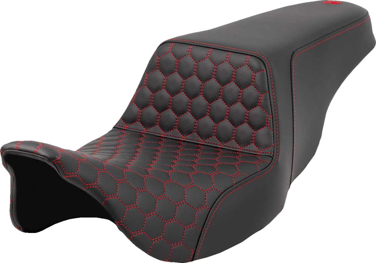 Saddlemen Step-Up Seat - Honeycomb - Red Stitching - FL '08-'23