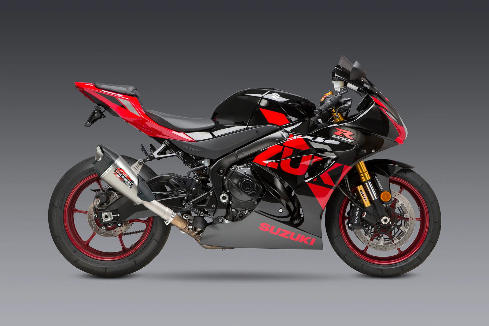 Yoshimura GSX-R1000 17-25 AT2 Stainless Slip-On Exhaust, W/ Stainless Muffler