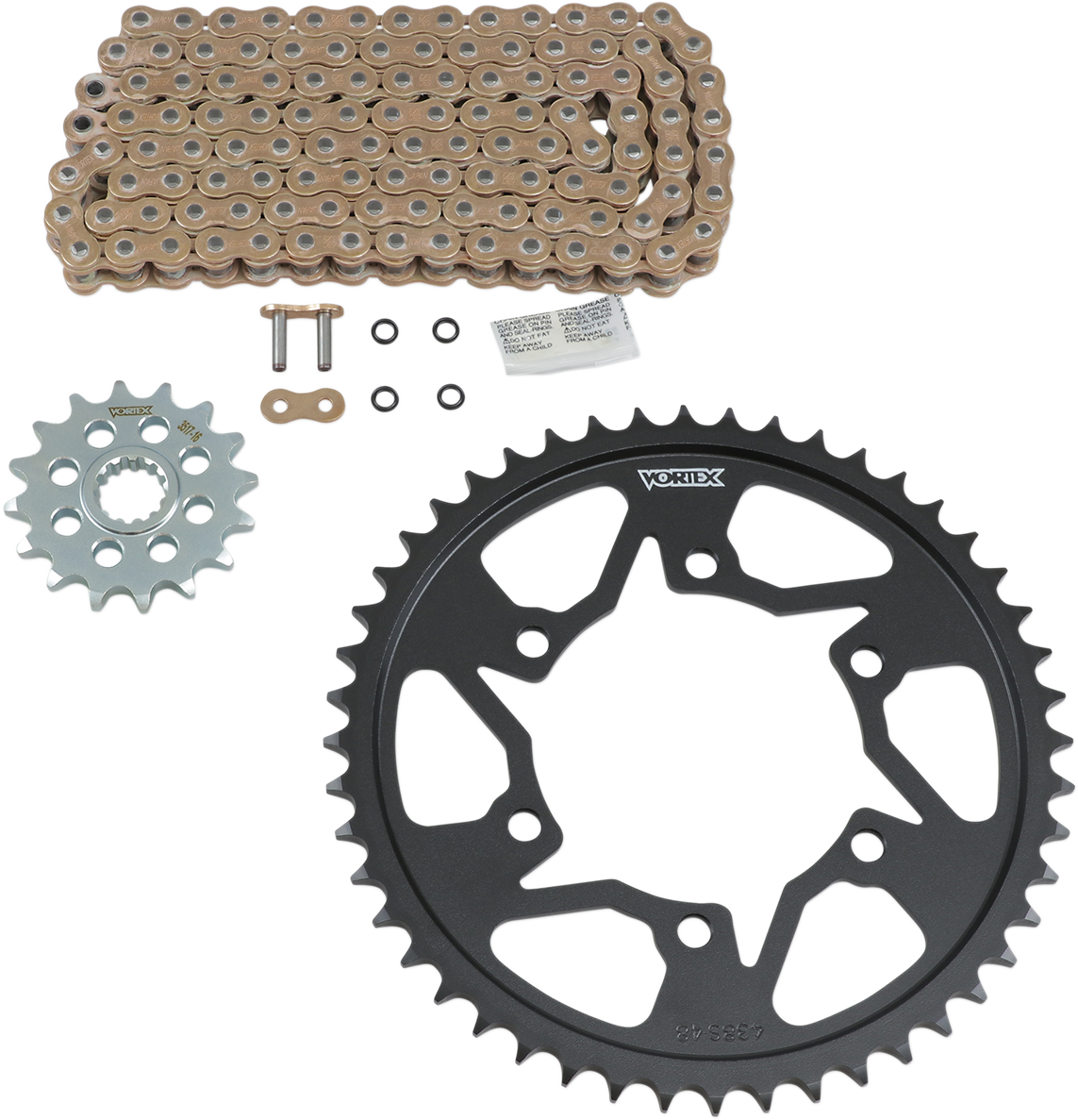 Vortex Chain And Sprocket Kit - WSS - Gold - Yamaha YZF-R6 S