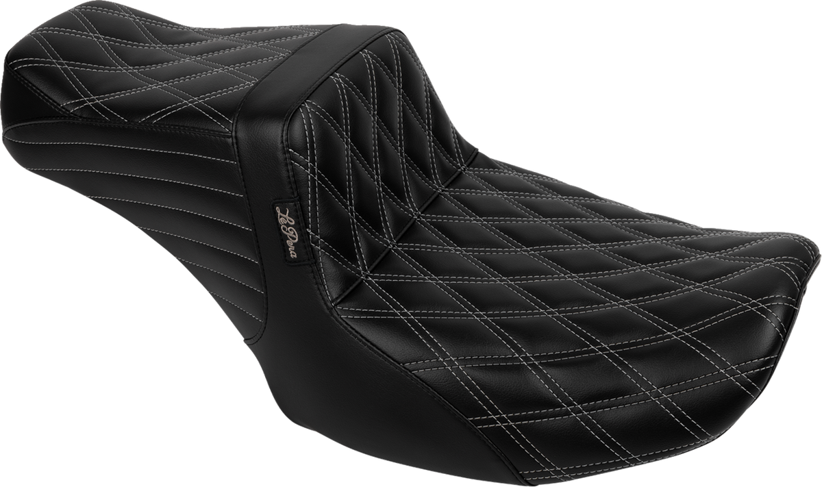 Le Pera Tailwhip Seat - Bright Gray Double Diamond Stitch - FLH/FLT '23-'25