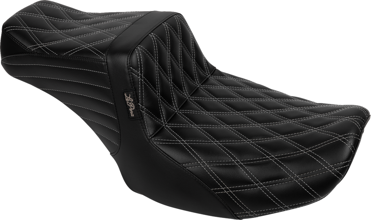 Le Pera Tailwhip Seat - Bright Gray Double Diamond Stitch - FLH/FLT '23-'25