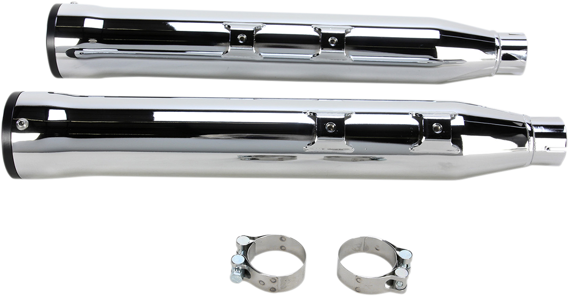 Cobra Slip-On Mufflers With Race Pro Tips - 3" - Chrome - '07-'17 FLSTN/FLSTSB/FLSS/FLSTFBS