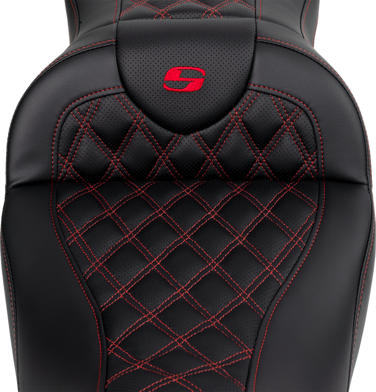 Saddlemen Roadsofa™ Seat - With Backrest - Red Stitch - FL '08-'23