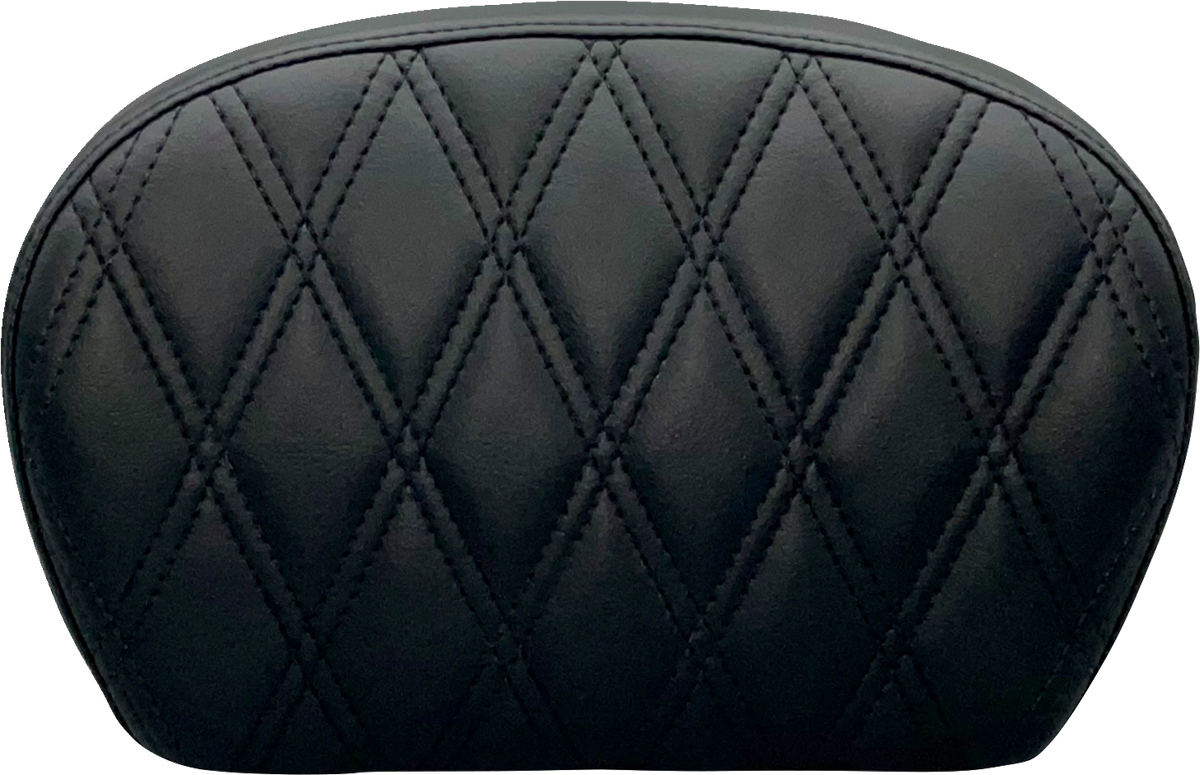 Le Pera Sissy Bar Pad - Large - Vinyl - Double Diamond - Dull Black