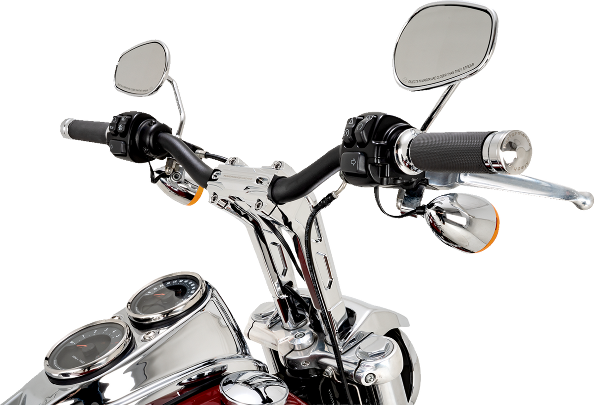 Performance Machine (PM) Phatbar & Riser Kit - Internal Wiring - 9" - Chrome