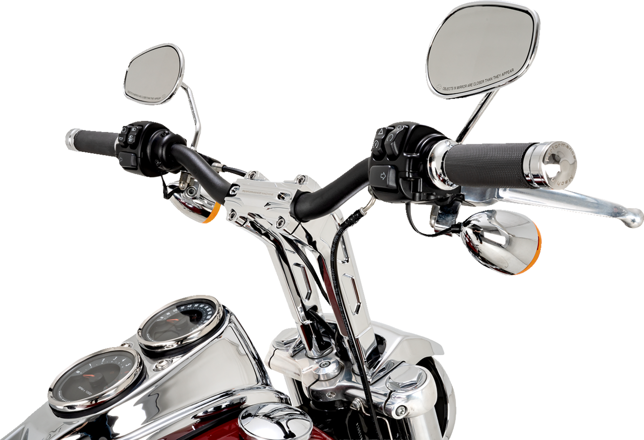 Performance Machine (PM) Phatbar & Riser Kit - Internal Wiring - 9" - Chrome