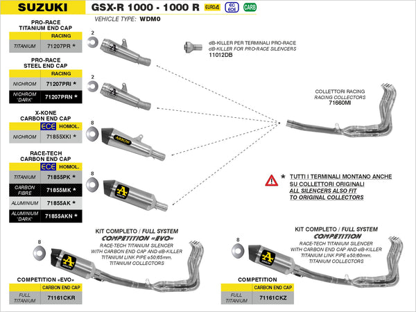 Arrow - 71161CKZ Competition Full Titanium Full System With