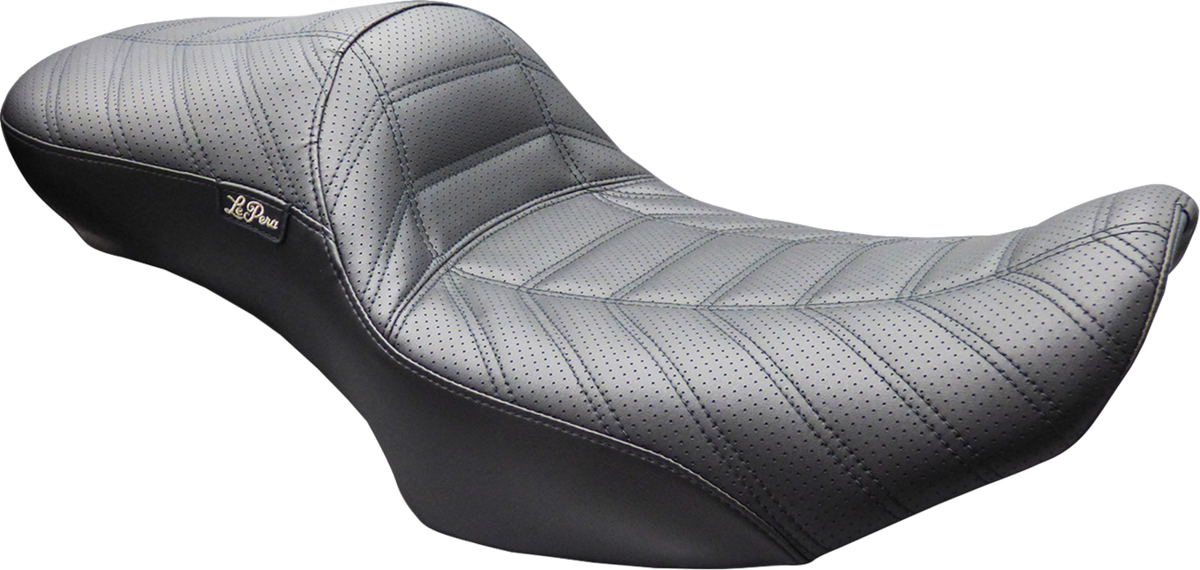 Le Pera Maverick Daddy Long Legs Seat - Without Backrest - Black Indy Stitch - FLH/FLT '23-'26