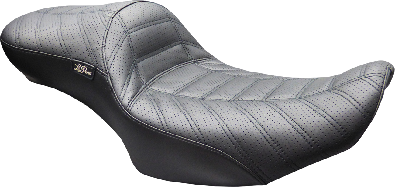 Le Pera Maverick Daddy Long Legs Seat - Without Backrest - Black Indy Stitch - FLH/FLT '23-'26