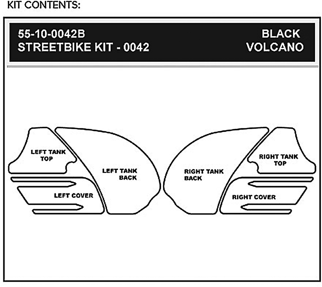 StompGrip Tank Grips - Volcano - Black - Kawasaki - Ninja '12-'25