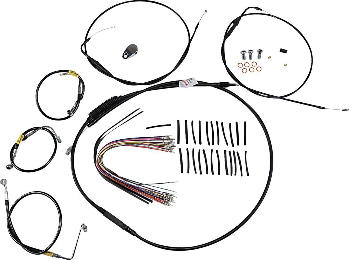 Burly Brand Control Kit For Early Touring Bikes With Bagger Bar Handlebars - 13" - Non-Cruise - Black