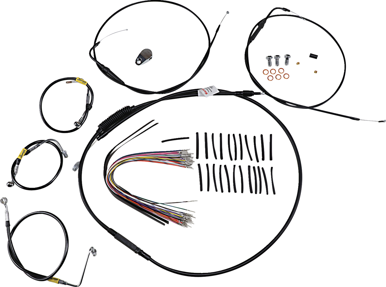 Burly Brand Control Kit For Early Touring Bikes With Bagger Bar Handlebars - 13" - Non-Cruise - Black
