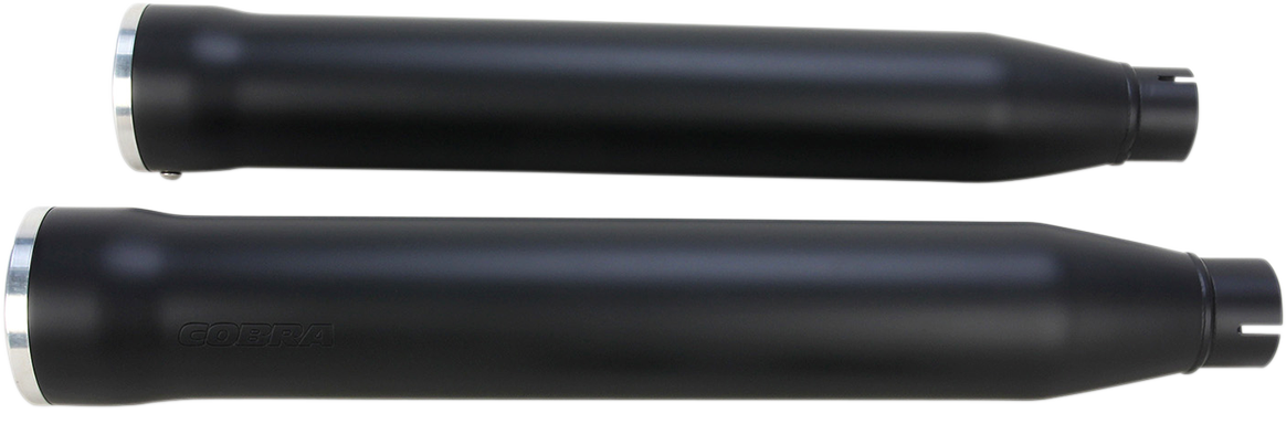 Cobra Slip-On Mufflers With Race Pro Tips - 3" - Black - '07-'17 FLSTF/FXSTD