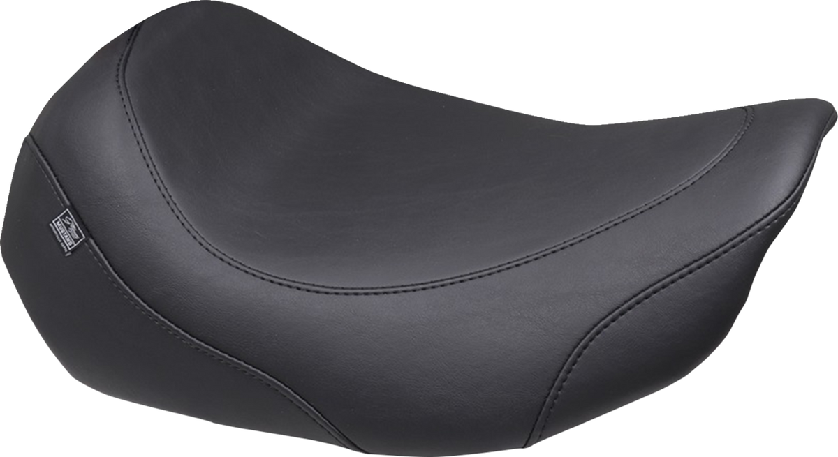 Mustang Wide Tripper™ Solo Seat - No Backrest Receiver - Black Stitch - FLT/FLH '23-'26
