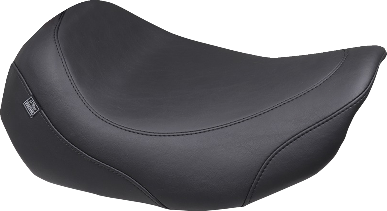 Mustang Wide Tripper™ Solo Seat - No Backrest Receiver - Black Stitch - FLT/FLH '23-'26