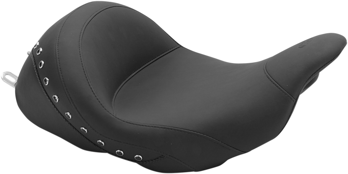Mustang Lowdown Vintage Seat - No Driver Backrest - Black Studded - FL '08-'25