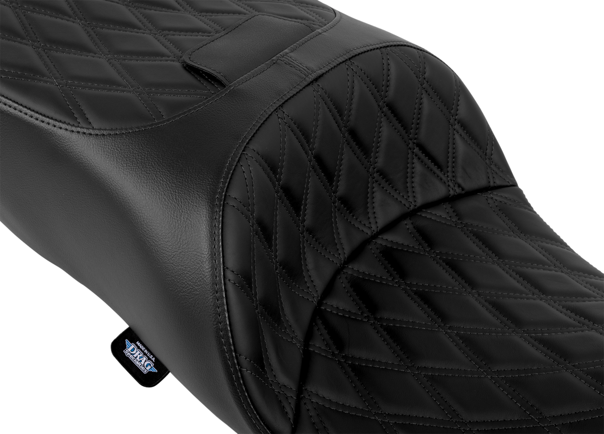 Drag Specialties Seats Freedom Seat - Solar Leather - Double Diamond Black Stitch - FLRT/FLTRT '15-'25
