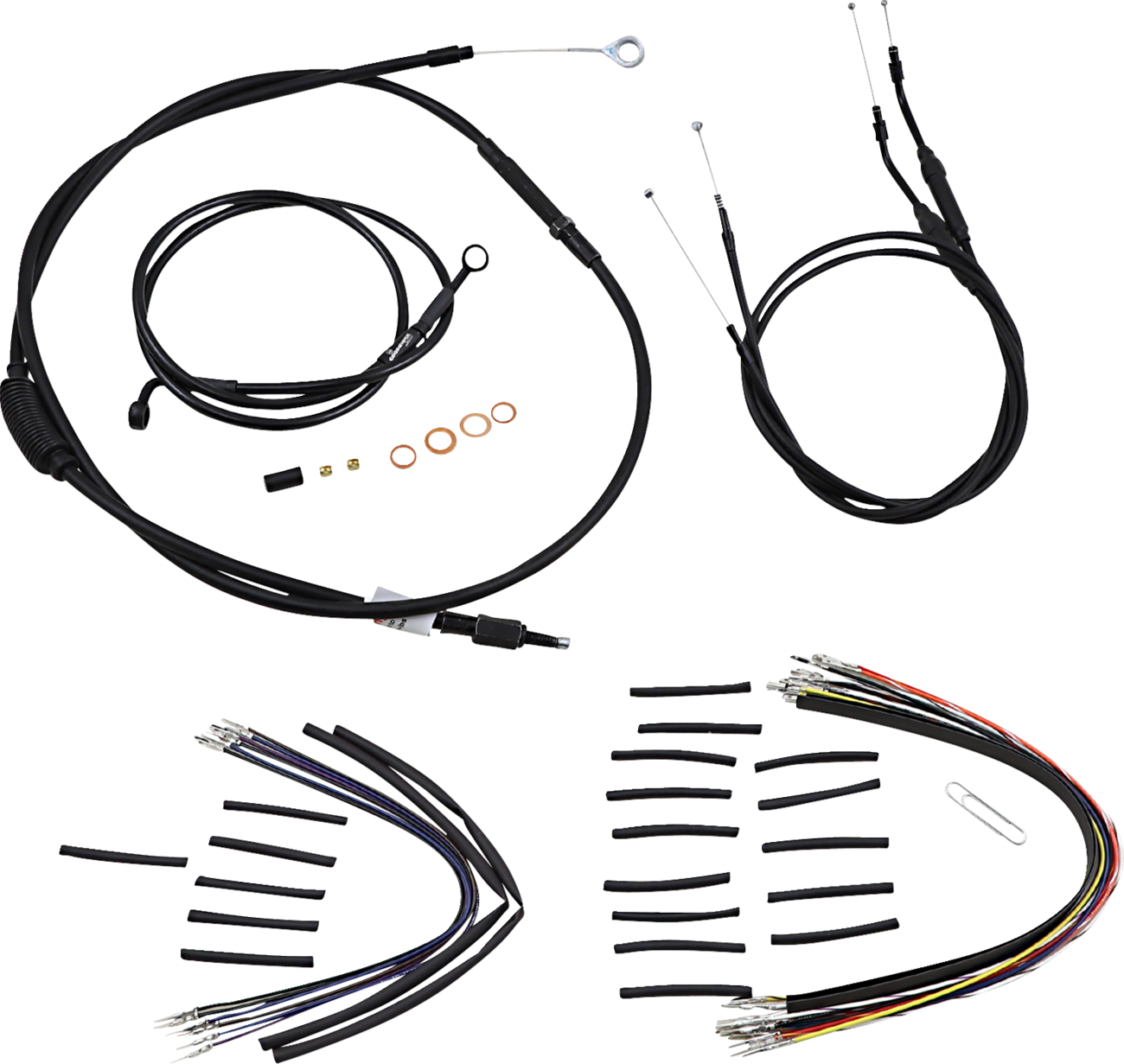 Burly Brand Jail Bar Cable Kit - 10" Handlebars - Black Vinyl - '07-'11 FXD