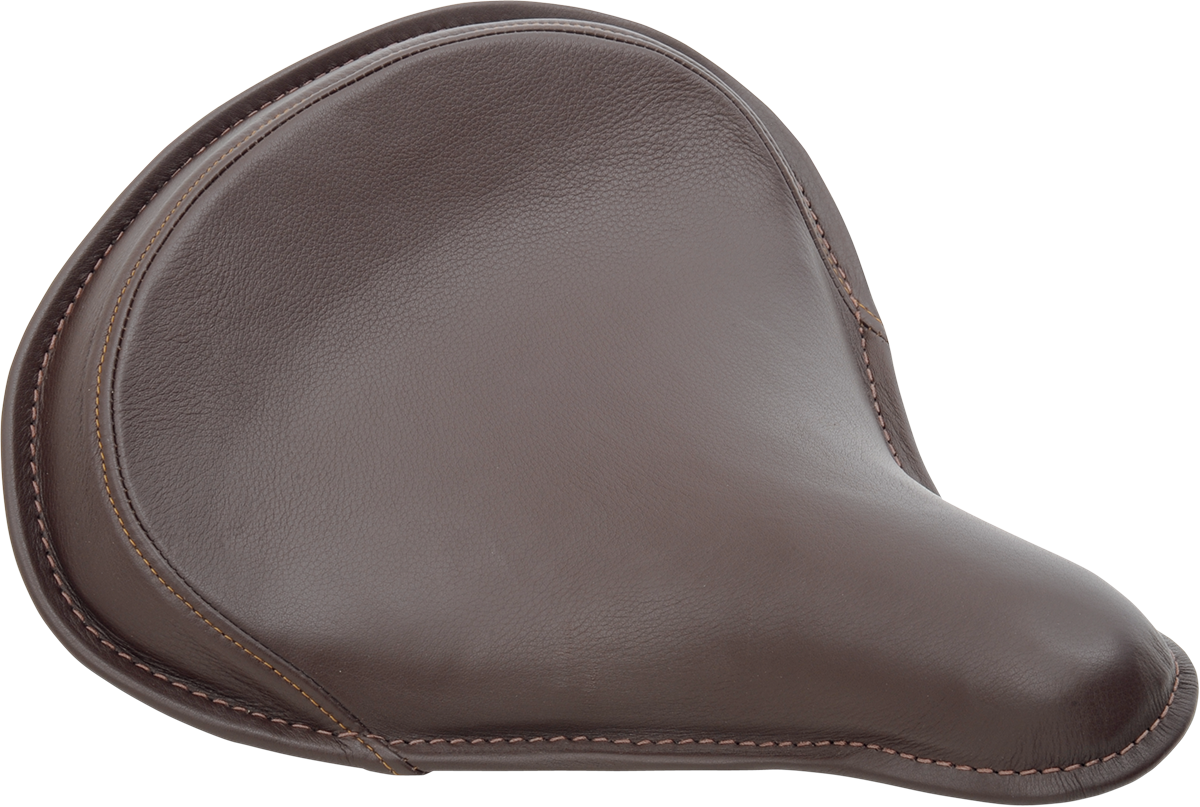 Drag Specialties Seats Seat - Spring Solo - Large - Brown Leather/Perimeter Stitch