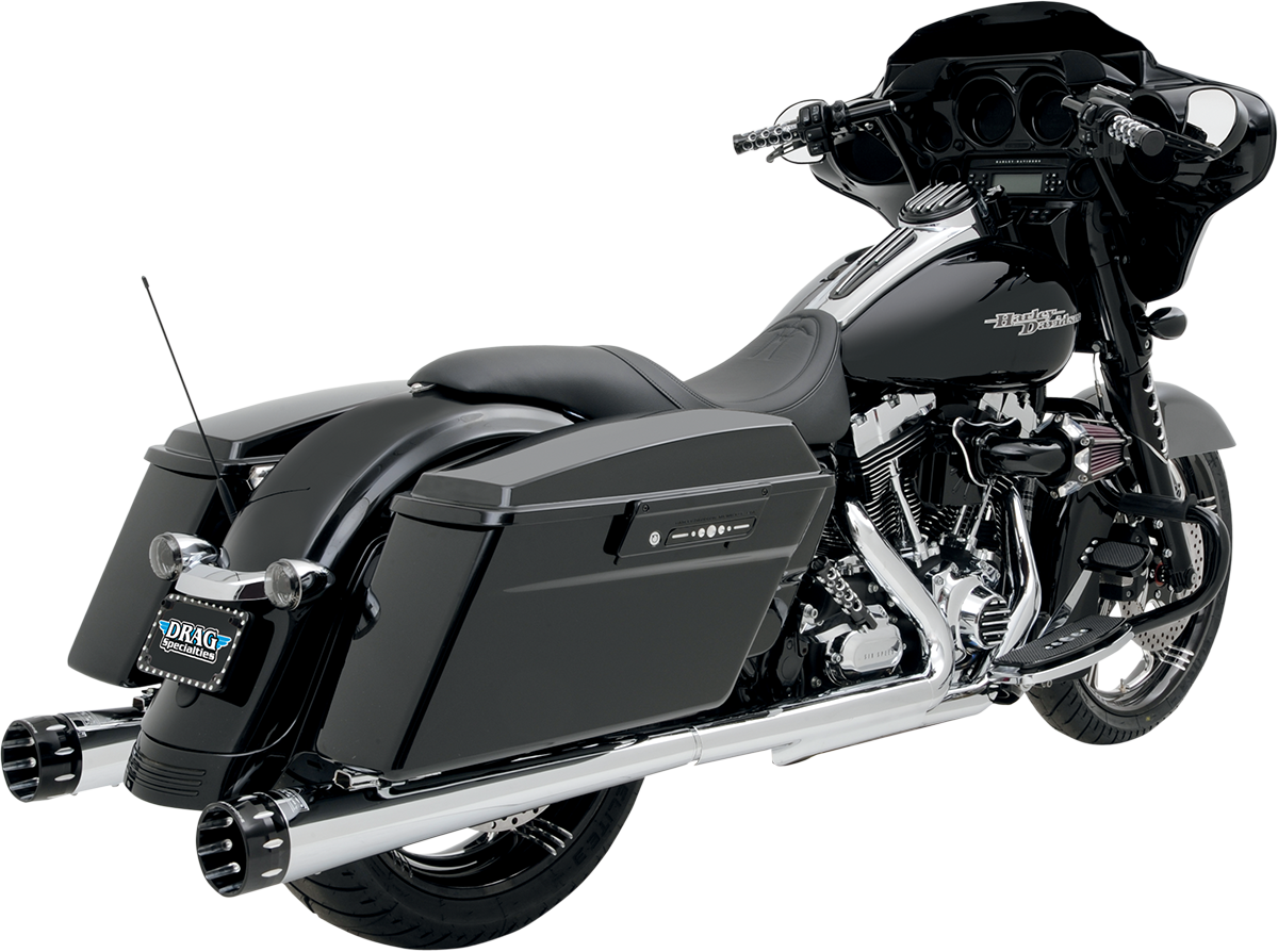 Bassani Xhaust Megaphone Slip-On Mufflers - Chrome/Polished - Tapered - Standard Baffle