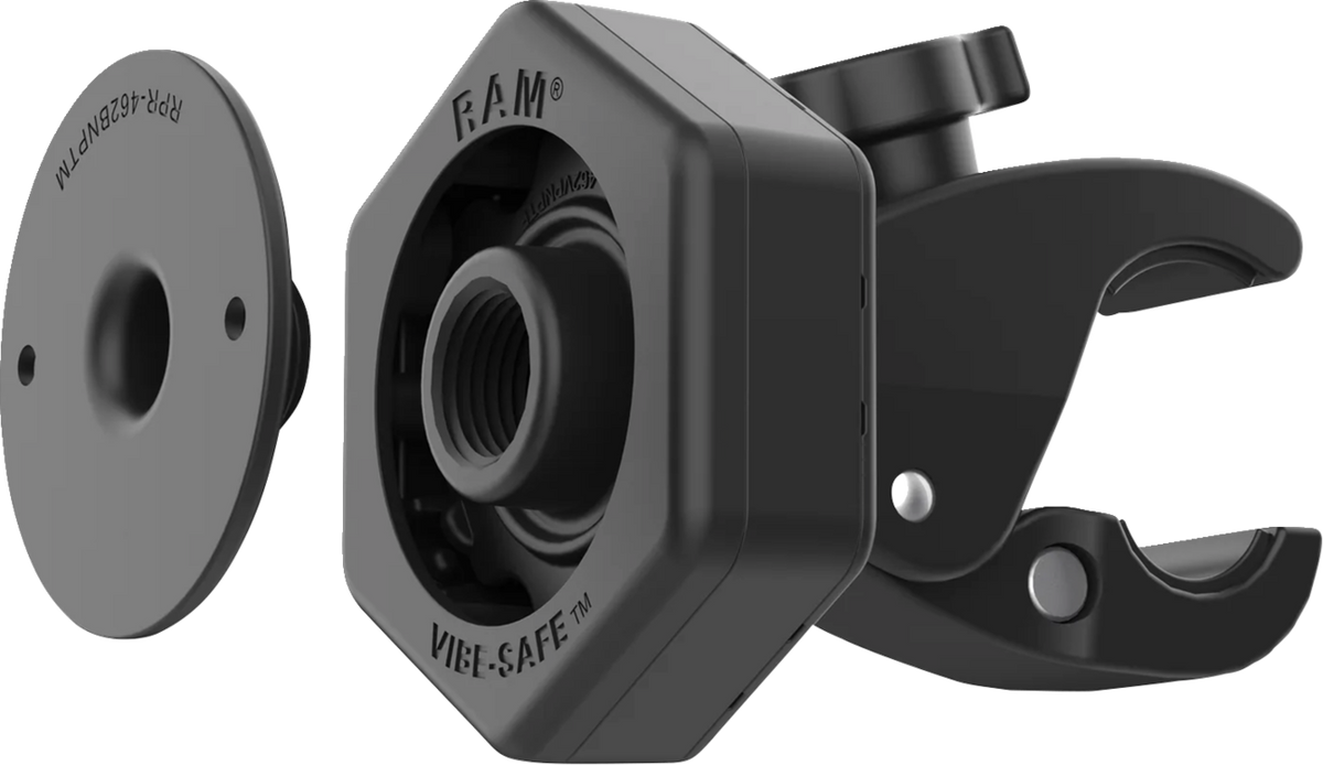 RAM Mounts Tough-Claw™ Small Clamp Base With Vibe-Safe™ Adapter - 5/8"-1-1/2"