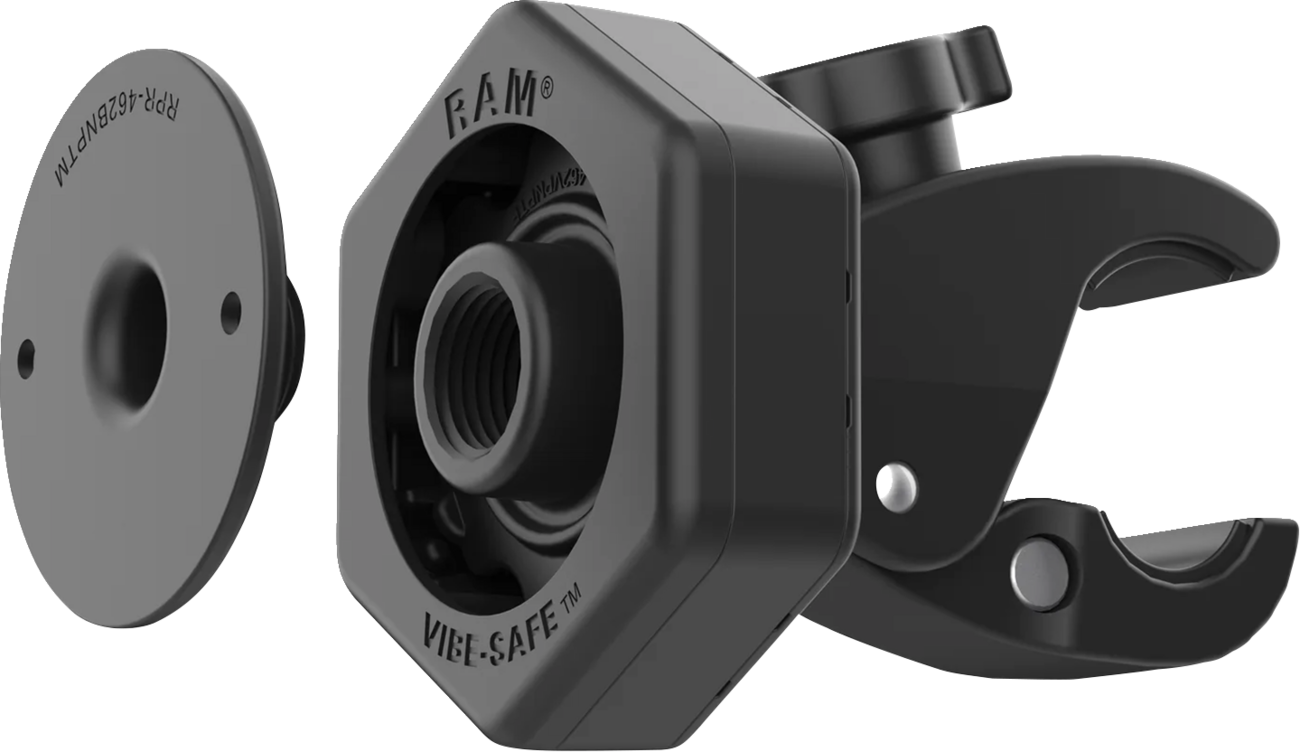 RAM Mounts Tough-Claw™ Small Clamp Base With Vibe-Safe™ Adapter - 5/8"-1-1/2"