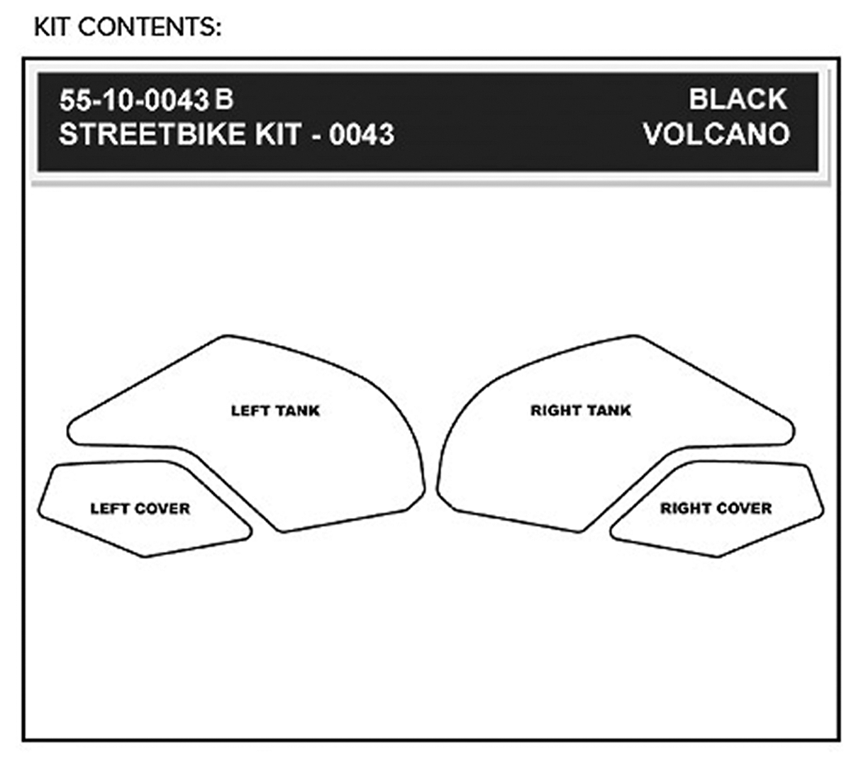 StompGrip Tank Grips - Volcano - Black - Kawasaki - Ninja '13-'17