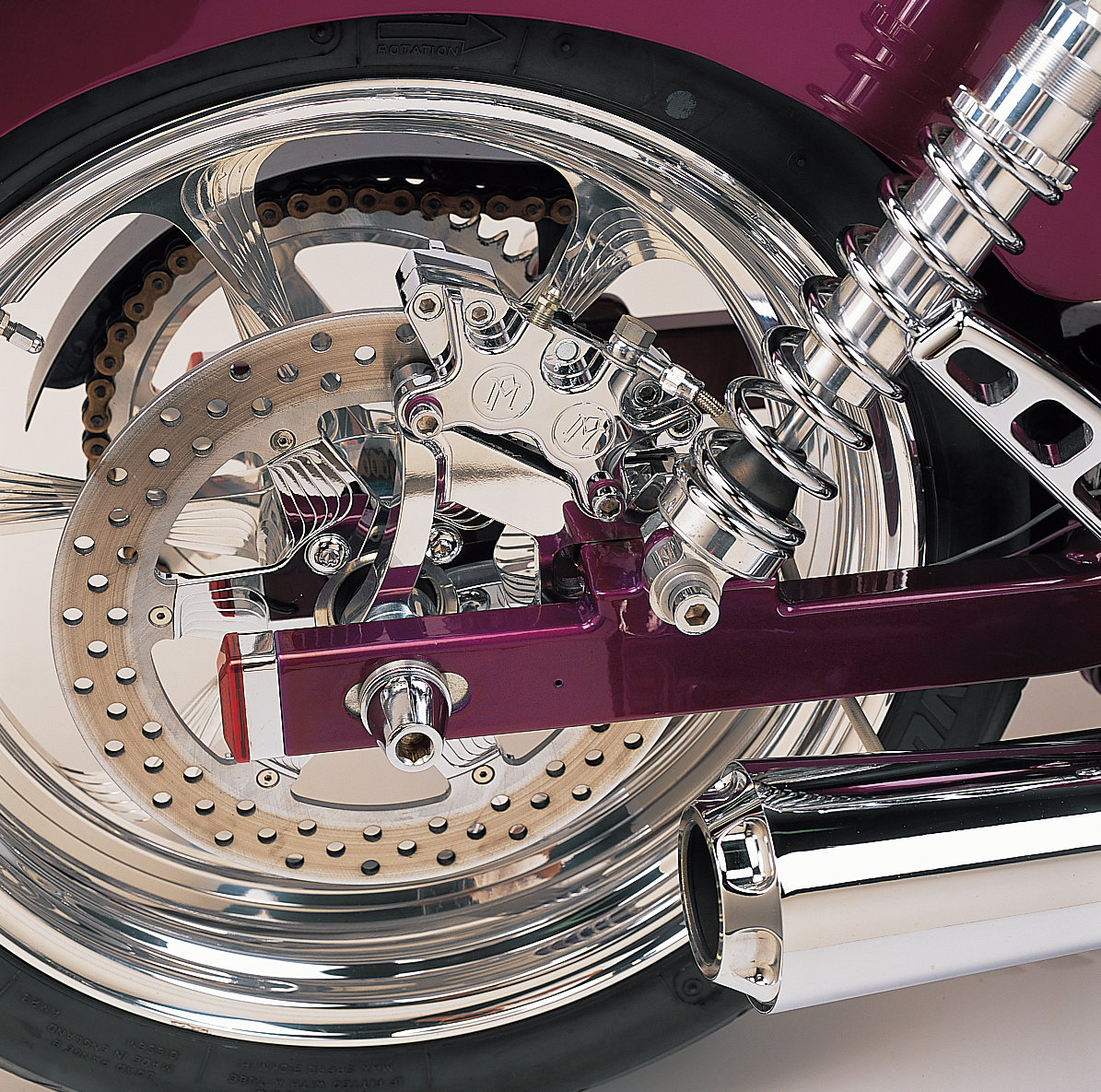 Performance Machine (PM) Caliper - Rear - Chrome - 91-99 FXDB/C/L