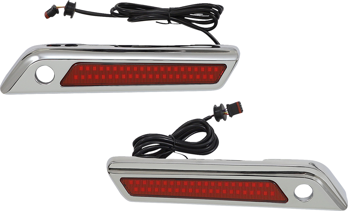 Custom Dynamics Latch Light - Saddlebag - Dual Color - Red - Chrome