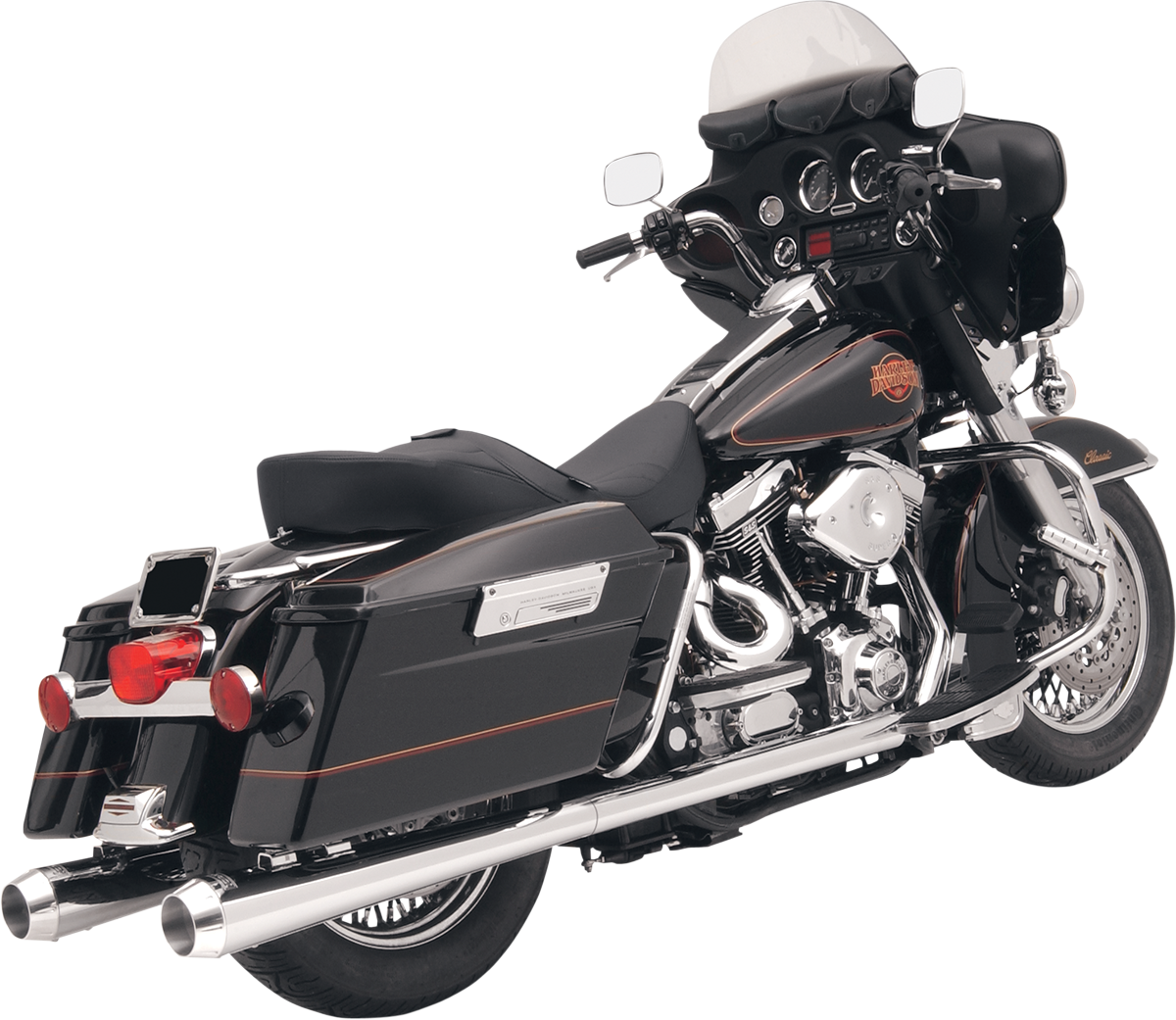 Bassani Xhaust Megaphone Slip-On Mufflers - Chrome/Polished - Tapered - Standard Baffle