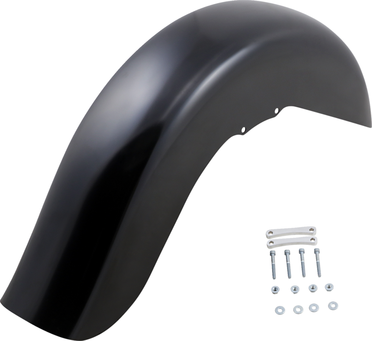 Klock Werks Benchmark Front Fender - Non-Raked - Black - 16"-19" - HD Touring/Trike