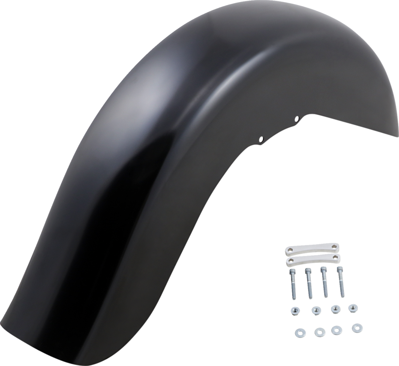 Klock Werks Benchmark Front Fender - Non-Raked - Black - 16"-19" - HD Touring/Trike