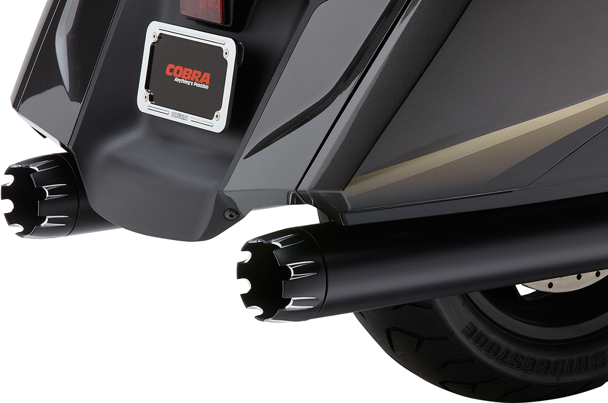 Cobra 4" Slip-On Mufflers - Dual Cut - Black - GL 1800
