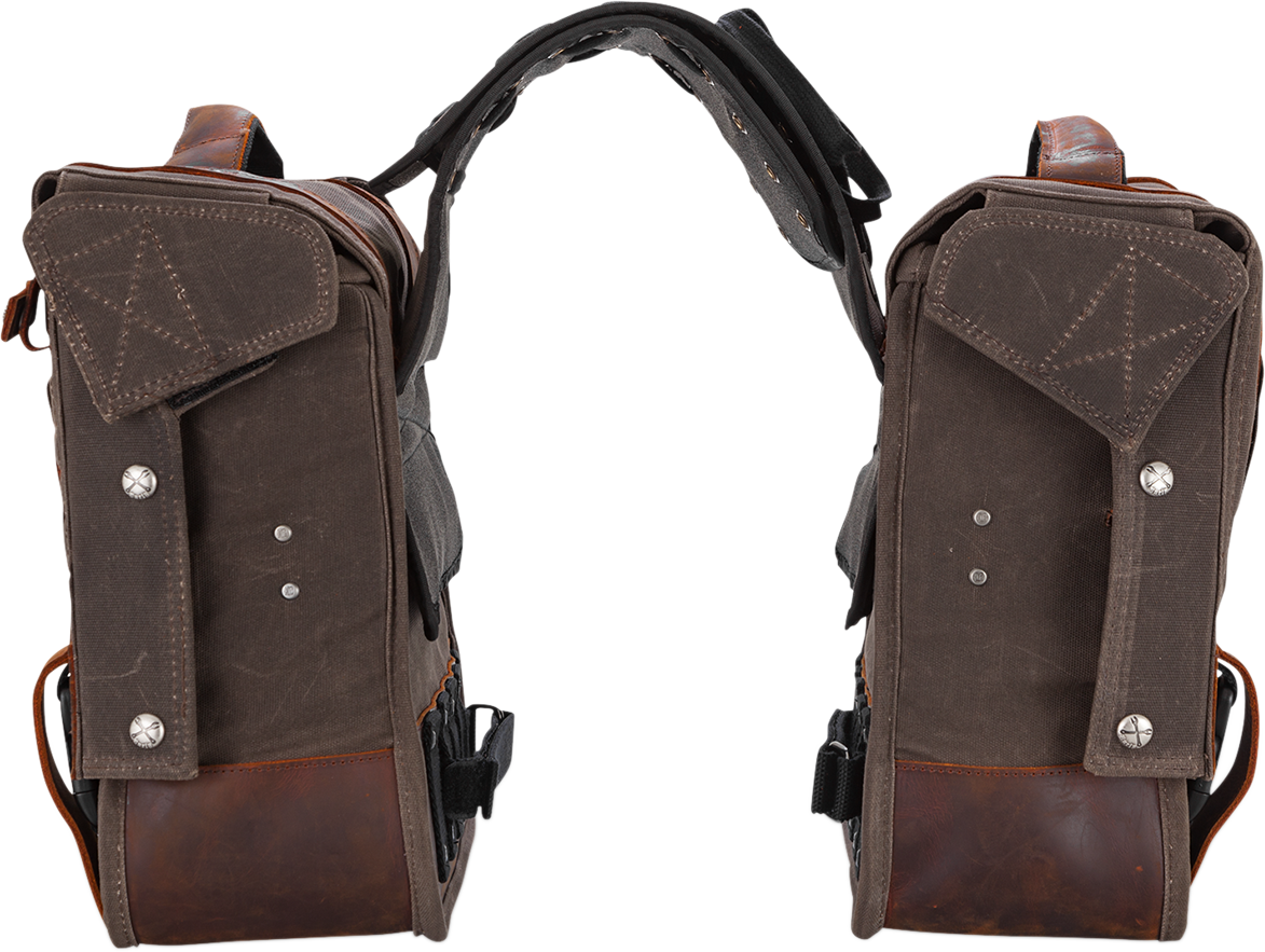 Burly Brand Throw-Over Saddlebag - Dark Oak