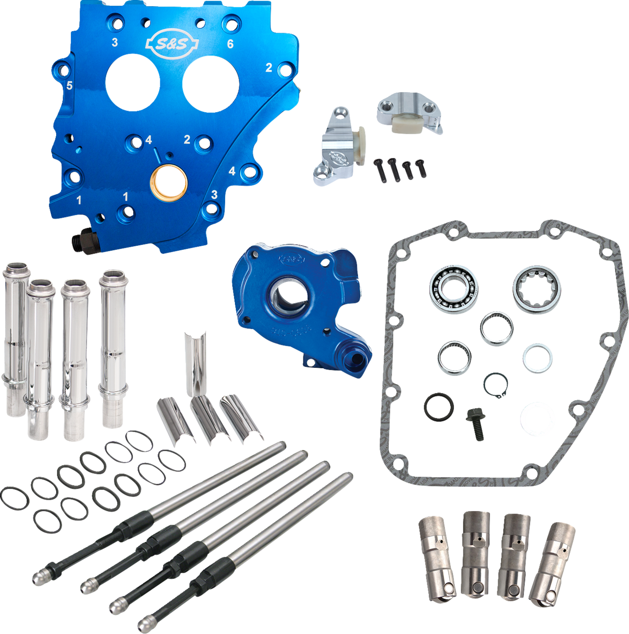 S&S Cycle Cam Chest Kit Without Cams - Chain Drive - Chrome Pushrods - Twin Cam