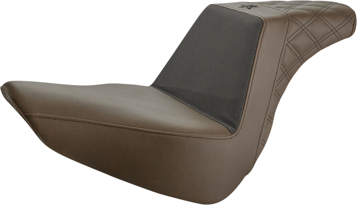 Saddlemen Unknown Industries Seat - Front Carbon Fiber/Black Gripper Lumbar/Rear Lattice Stitch - FL '18-'23
