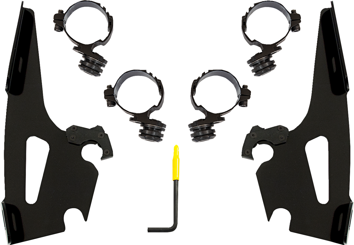 Memphis Shades Batwing Mounting Kit - Black - Honda