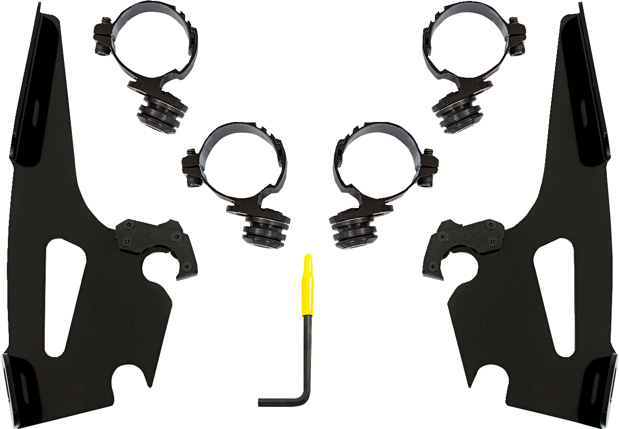 Memphis Shades Batwing Mounting Kit - Black - Honda
