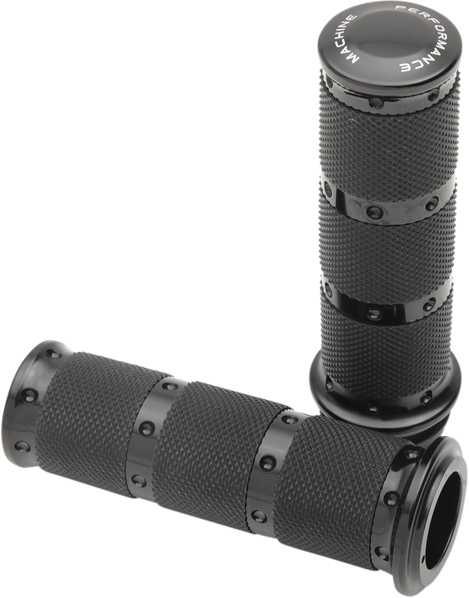 Performance Machine (PM) Contour XLS Renthal Wrapped Grips - TBW - Black