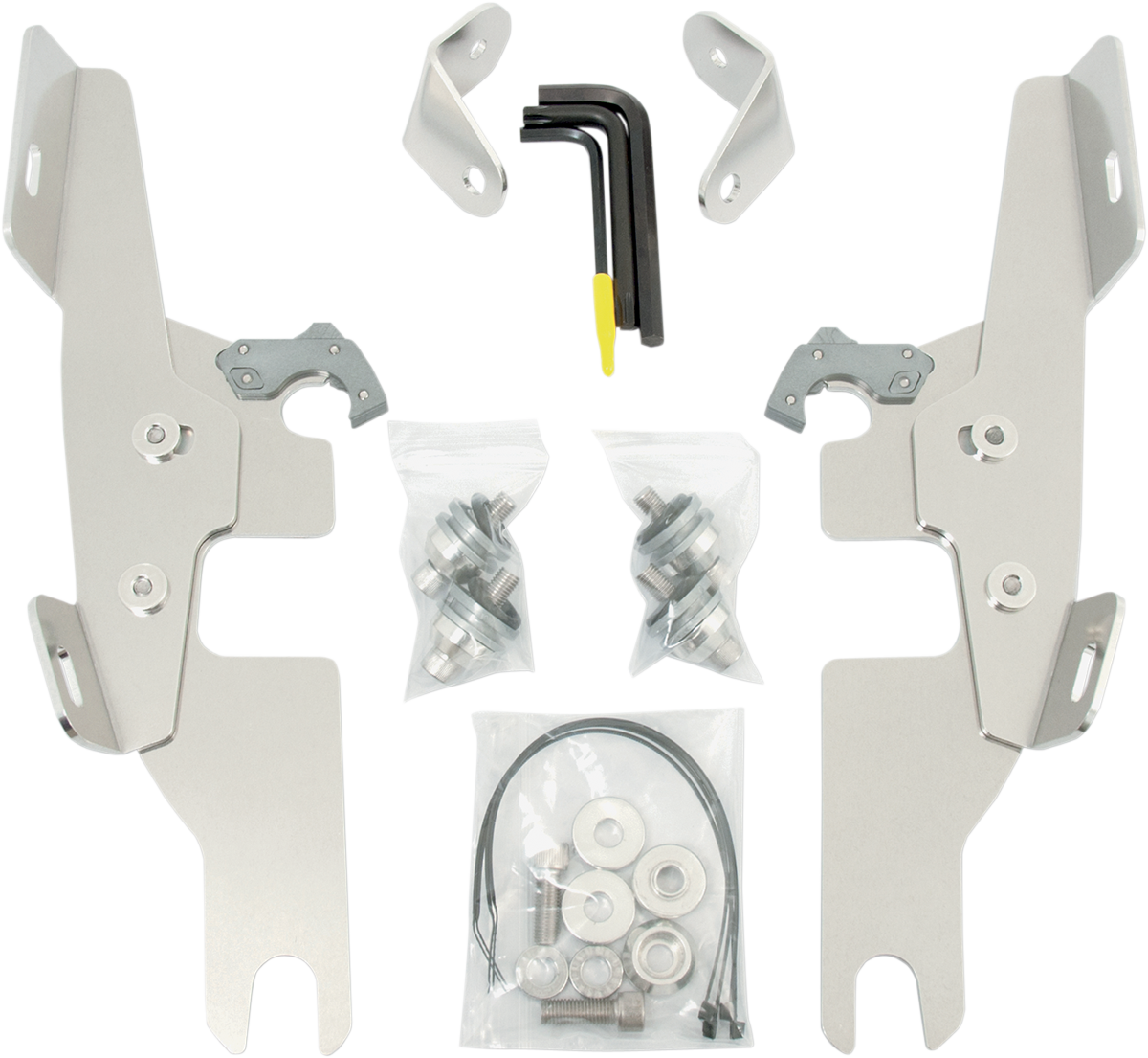 Memphis Shades Batwing - Mounting Kit - Polished - Switchback