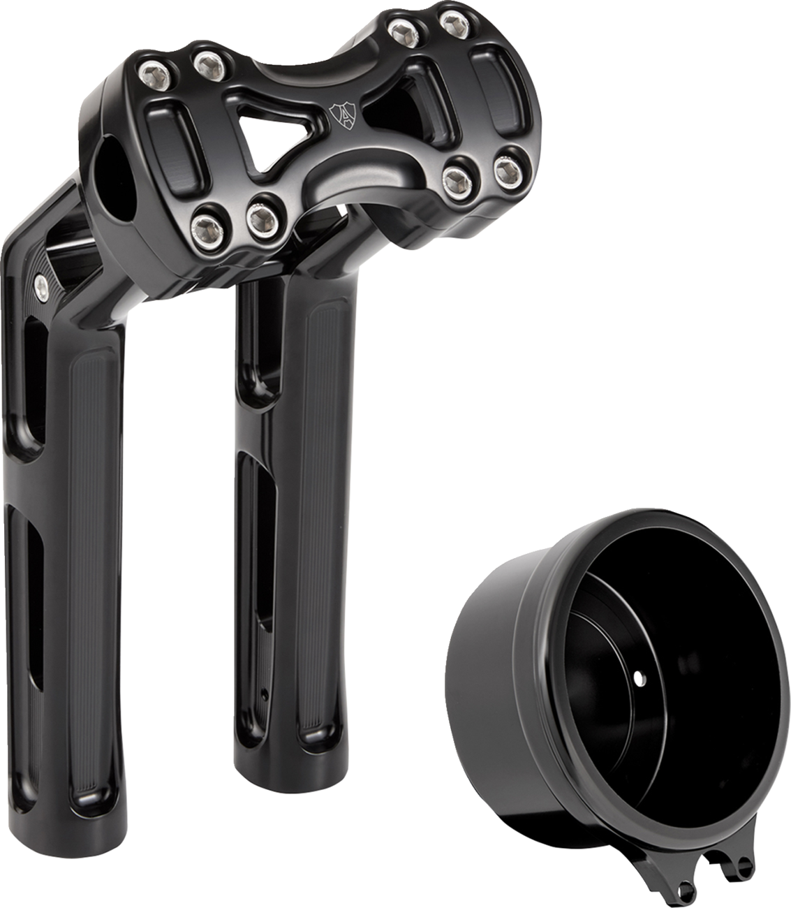 Arlen NESS Wayback Risers - 10" - Softail - 4" Round Gauge - Black