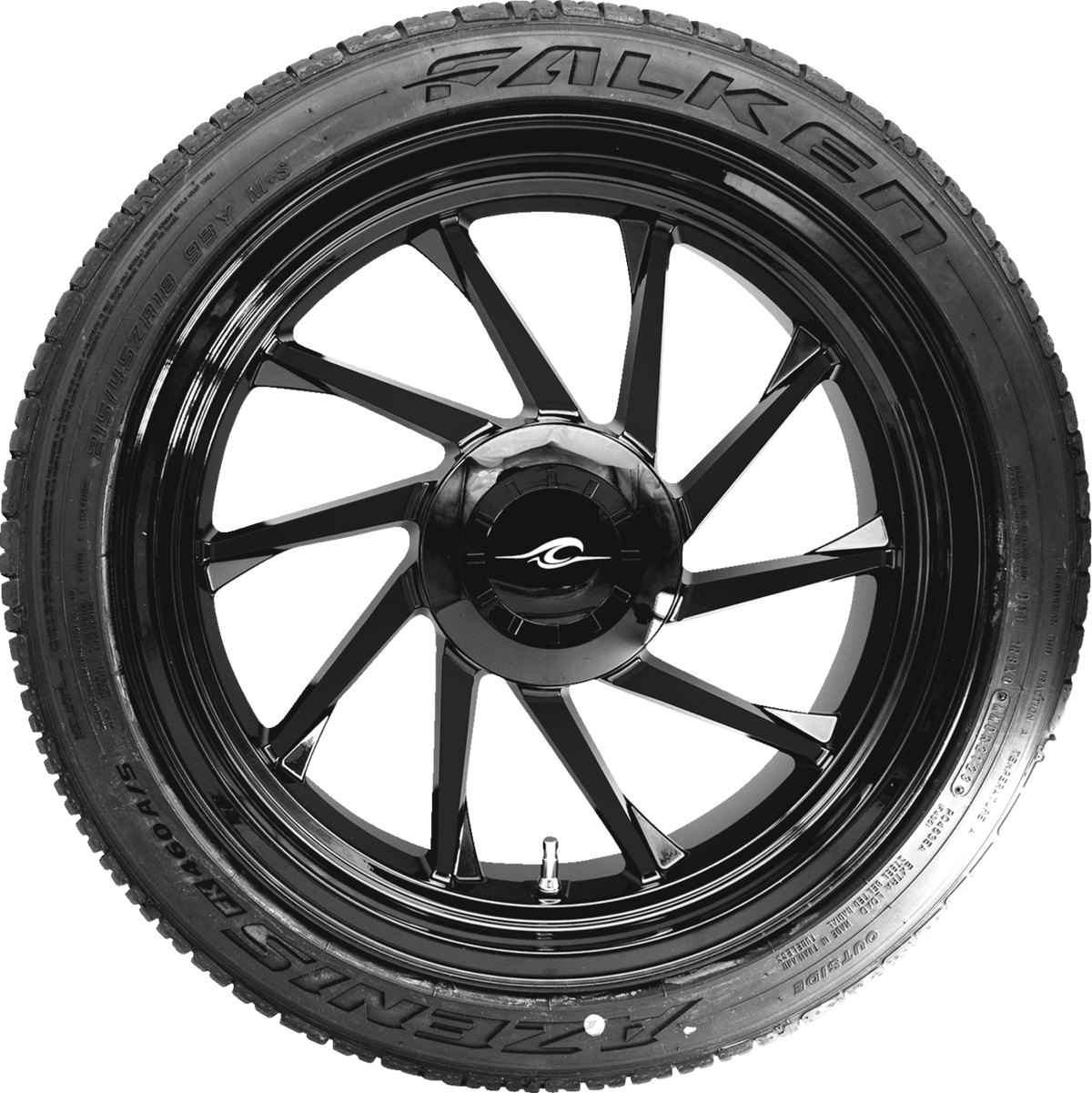 Coastal Moto Hurricane 3D Rear Right Wheel - Black (18") | Falken Tire (215/45zr18)
