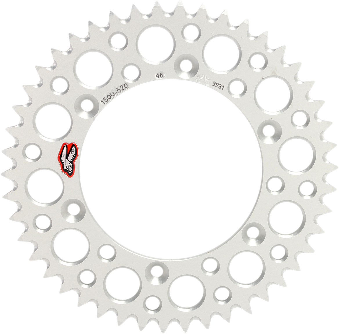 Renthal Rear Sprocket - Aluminum - 46 Tooth - Silver - Yamaha